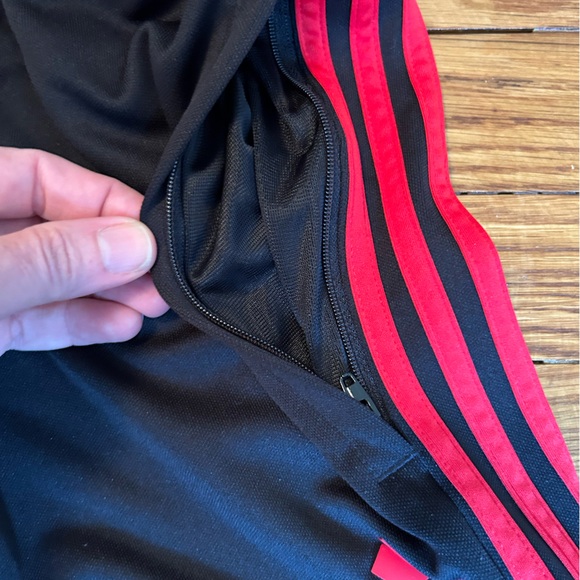 Adidas Black Joggers with red Stripes - Picture 4 of 5